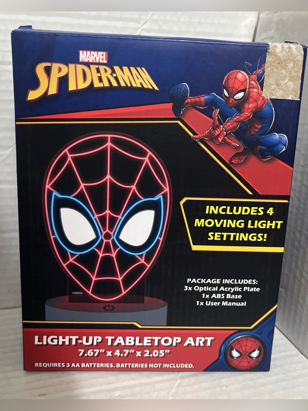 New Marvel Spider Man Light Up Tabletop Art 4 Moving Light Settings